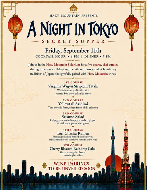 A Night in Tokyo Secret Supper