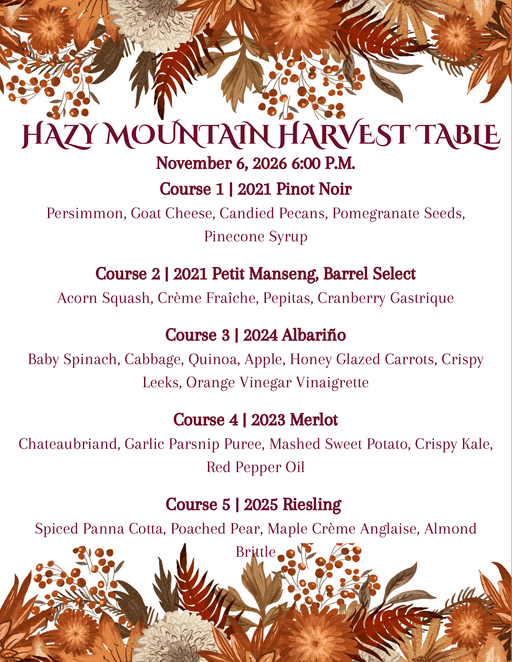 Hazy Mountain Harvest Table