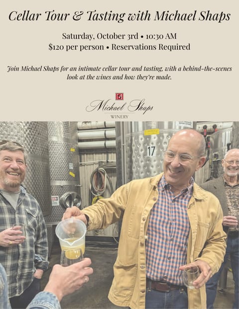 Cellar Tour & Tasting with Winemaker Michael Shaps at Michael Shaps Wineworks