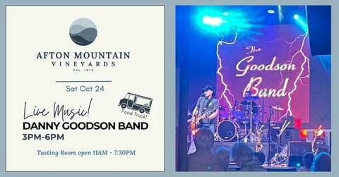 Live Music: Danny Goodson Band at Afton Mountain Vineyards