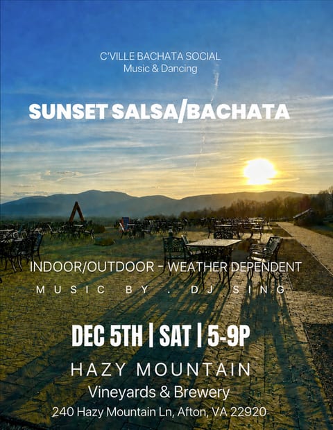DECEMBER BACHATA at Hazy Mountain