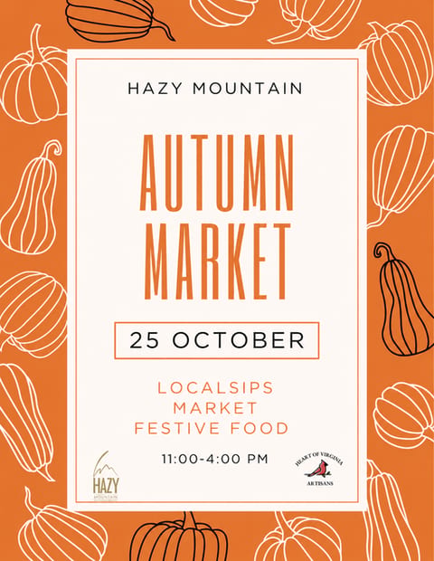 Heart of Virginia Artisans AUTUMN MARKET at Hazy Mountain