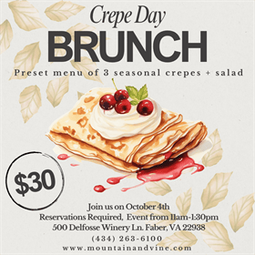 October 4th Crepe Day at Mountain & Vine